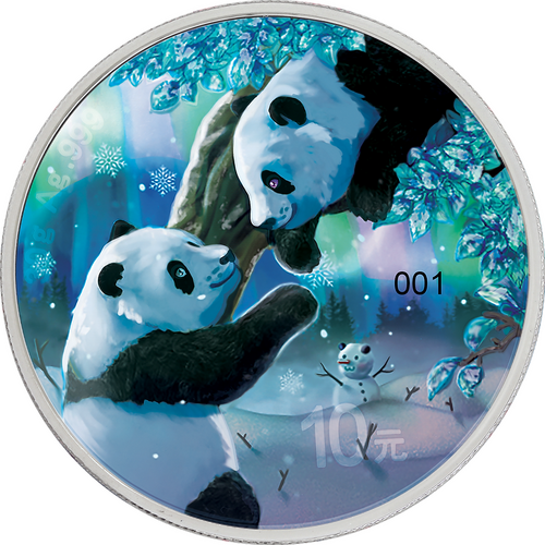 2023 China Panda Winter 30g Coloured Silver Coin