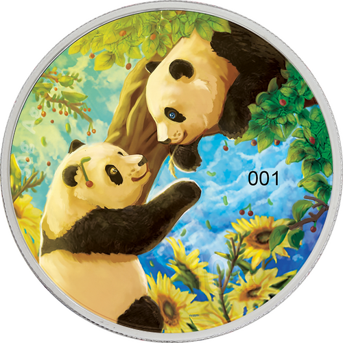 2023 China Panda Summer 30g Coloured Silver Coin