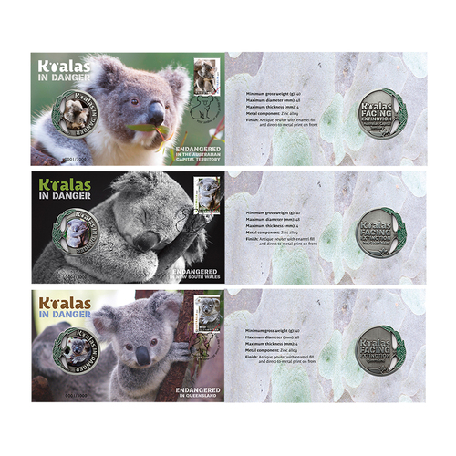 Koalas in Danger Medallion Covers (set of 3)