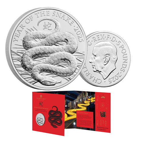 2025 £5 Lunar Year of the Snake BUNC Coin