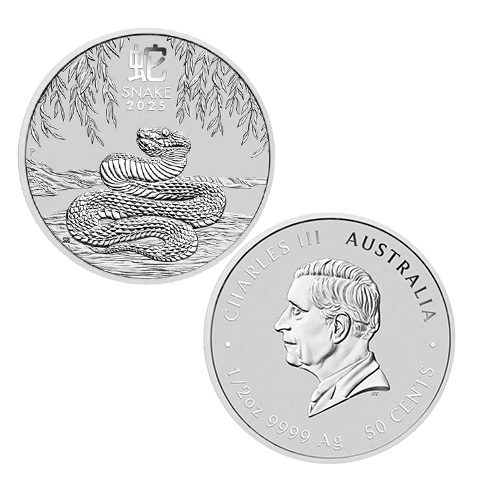 2025 50c Perth Mint Lunar Snake 1/2oz Silver Bullion Coin