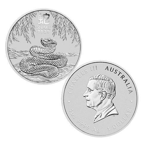 2025 $1 Perth Mint Lunar Snake 1oz Silver Bullion Coin