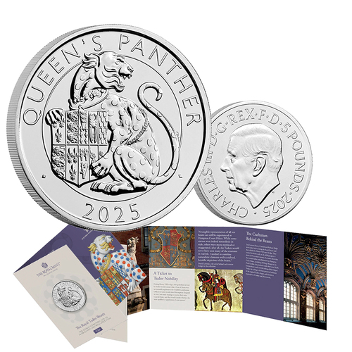 2025 £5 Royal Tudor Beasts - The Queen's Panther BUNC Coin