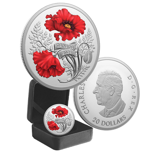 2024 $20 Canada Remembrance Day 1oz Coloured Silver Coin