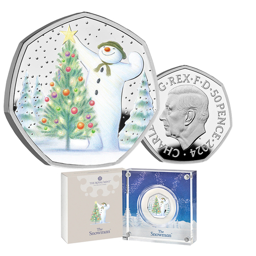 2024 50p The Snowman Coloured Silver Proof Coin