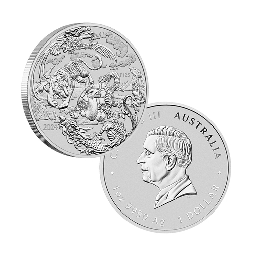 2024 $1 Myths and Legends Four Guardians 1oz Silver Bullion Coin