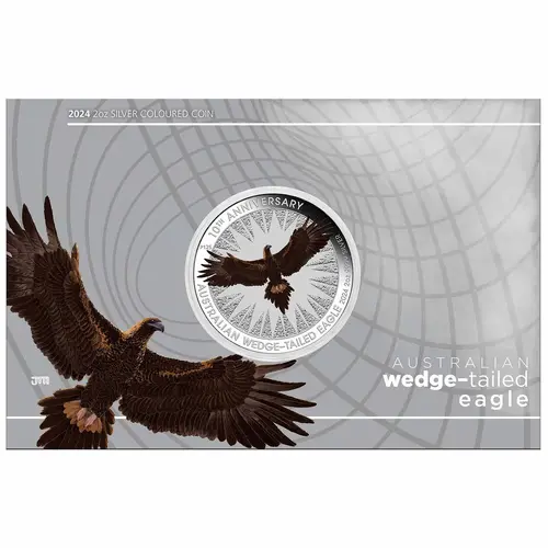 2024 $2 Australian Wedge-Tailed Eagle 2oz Silver Coloured Coin