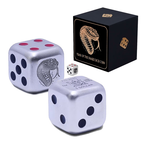 2025 $1 Lunar Year of the Snake 1oz Silver Dice Coin