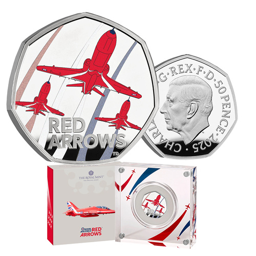 2025 50p The Red Arrows Coloured Proof Coin