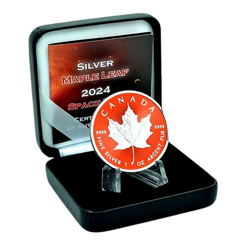 2024 $5 Maple Leaf Space Red 1oz Silver Coin