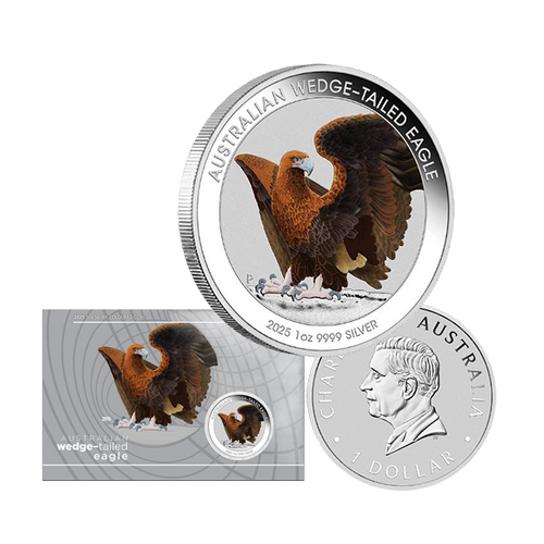 2025 $1 Australian Wedge Tailed Eagle 1oz Silver UNC Coin on Card